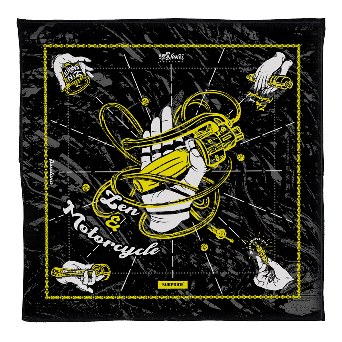 Zen & Moto Square Towel Original Motorcycle Biker Life Square Towel Neck Set Stickers Set Wonderful Ride