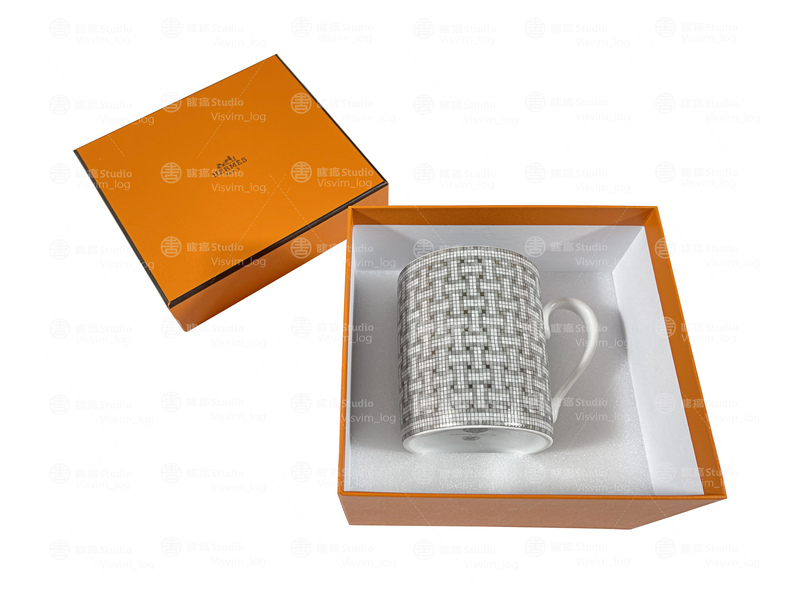 [Domestic Stock] Hermes Gold and Silver Mosaic Ceramic Mug Water Cup Coffee Cup