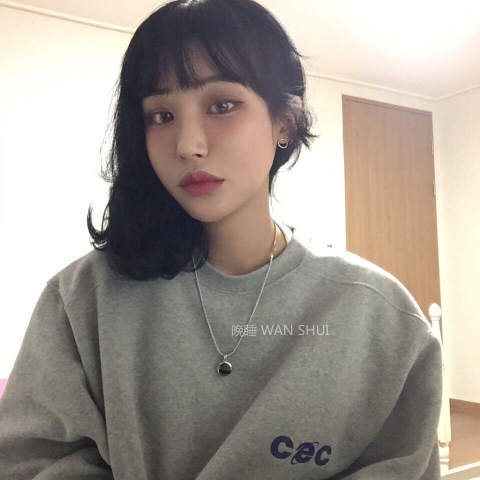 Muỗi ngủ tự chế cotton chất lượng cao CHANCE Hàn Quốc CEC in thư lỏng vòng cổ cộng với nhung áo thun áo len áo khoác thun nữ