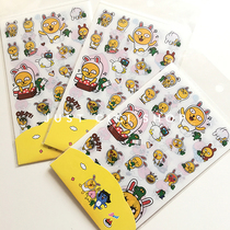 Korean gas cartoon KAO ~ Friend transparent PVC stickers suit a set of 6 pieces