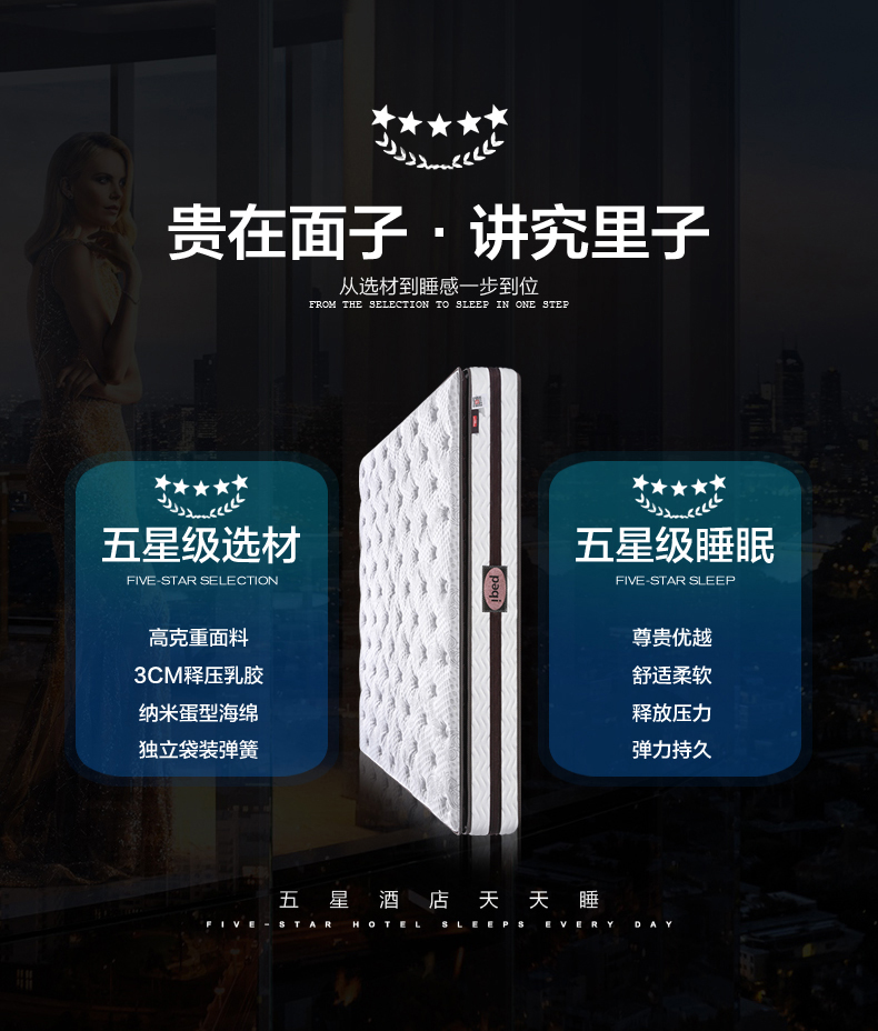 喜临门 舒缦 3CM加厚乳胶+独立袋装弹簧 五星级酒店同款 图3