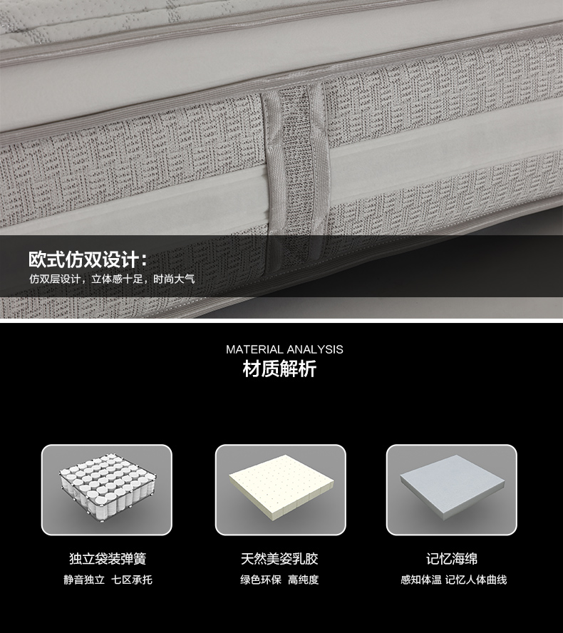 Xilinmen cửa hàng flagship chính thức latex chính hãng mùa xuân nệm Simmons giường nệm 1.8m bạc ion pro - Nệm drap nệm