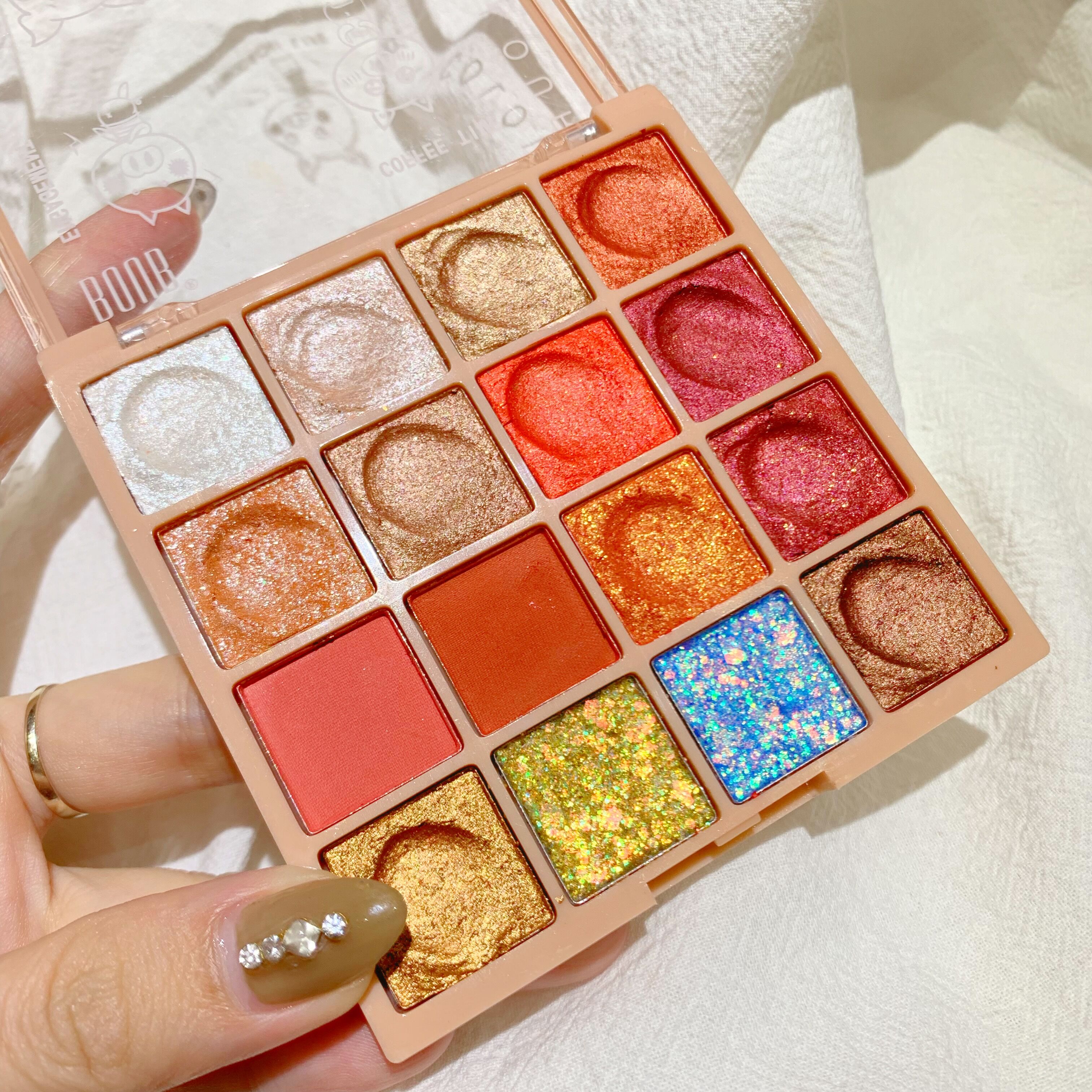 American fried mashed potatoes sequin eye shadow tray ins Super fire cheap glitter pearl waterproof German niche boub