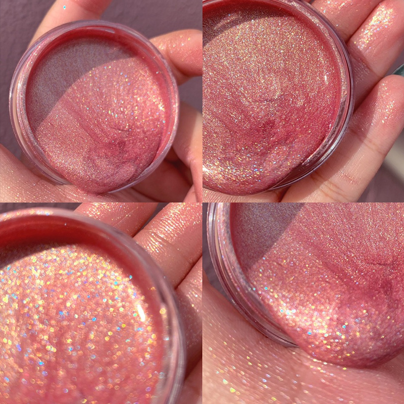 ins super fire eye shadow cream nude swimming crystal frozen gel monochrome eye shadow plate liquid sequins flash powder pearlescent waterproof women