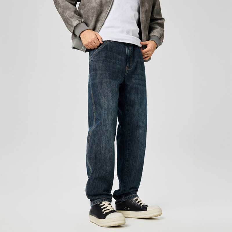 Lee Bradbury 2026 New Men's Jeans Loose Tapered Straight-Leg Harem Large Size Retro Casual Pants Lee Bradbury 2026 New Men's Jeans Loose Tapered Straight-Leg Harem Large Size Retro Casual Pants