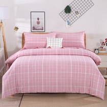  Clever hand gold shuttle pure cotton rough cloth four-piece thickened winter double bed bedding quilt cover simple