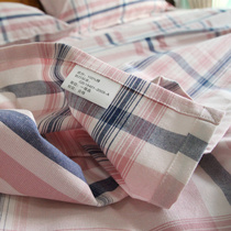  Combed cotton rough cloth sheets pure cotton thickened single double sleeping single four seasons with stripes 1 8m quilt cover