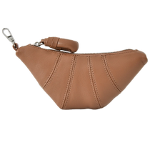 Hanging neck croissant bag fashionable niche texture croissant bag dumpling bag genuine leather coin purse card holder storage bag ins