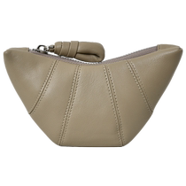 lunia French croissant sheepskin clutch coin purse dumpling bag genuine leather lipstick cosmetic bag croissant bag ins