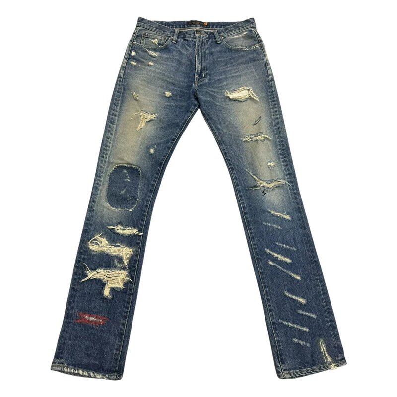 "Exclusive In-Stock Items" Undercover 05Ss but Series 60 Patchwork Jeans, Distressed Ripped Long Pants