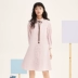 Màu tím Han Womens 2019 đầu thu mới Mới vừa dài Màu rắn Váy lỏng Váy nhỏ ve áo - Sản phẩm HOT Sản phẩm HOT
