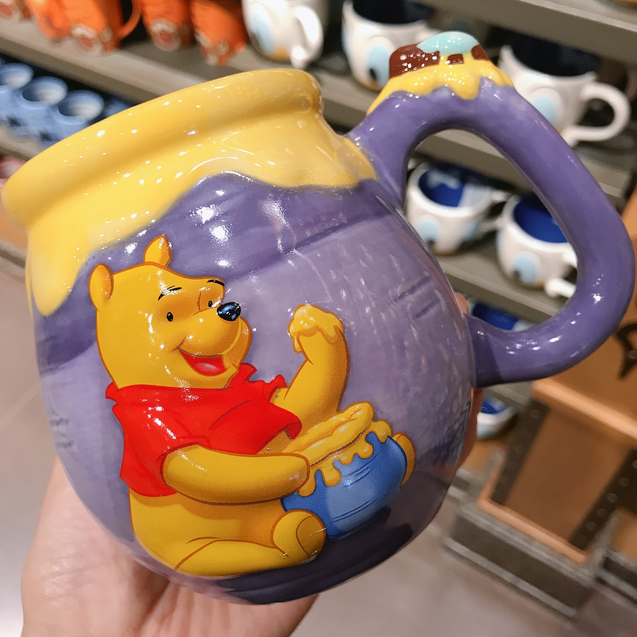 Violet & Winnie Honey Can Cup 99Shanghai Disneyland Domestic purchasing agent Mickey Minnie Mug Donald Duck Big mouth ceramics Mark cup Water cup just