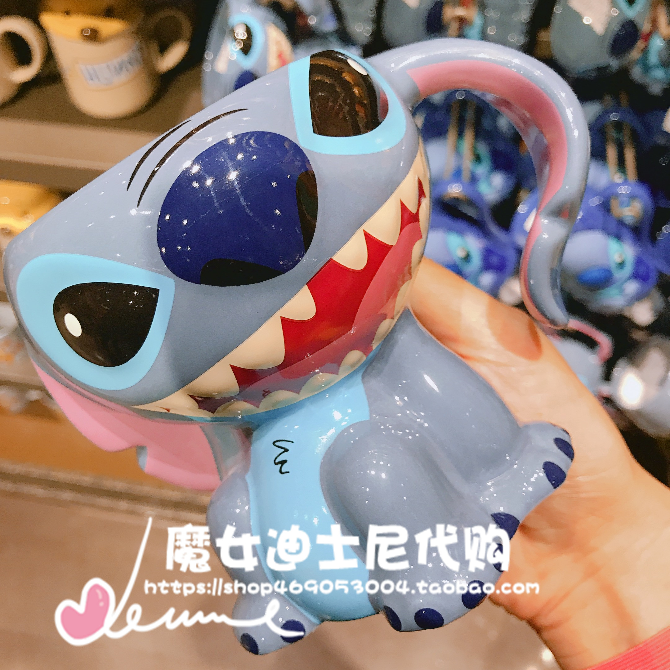 Stilch Modeling Cup & Stilch 102Shanghai Disneyland Domestic purchasing agent Mickey Minnie Mug Donald Duck Big mouth ceramics Mark cup Water cup just