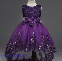 lace princess wedding dress girls party prom dress for kids