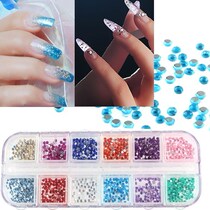 12 Colors Glitter Decor Nail Art Crystal Rhinestone Powder