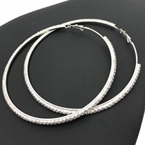 big set auger earrings ring women studs European and American exaggerated big ring diamond earrings