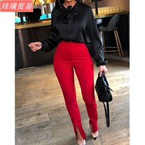 Ms Ladies casual solid color pants casual pants trousers