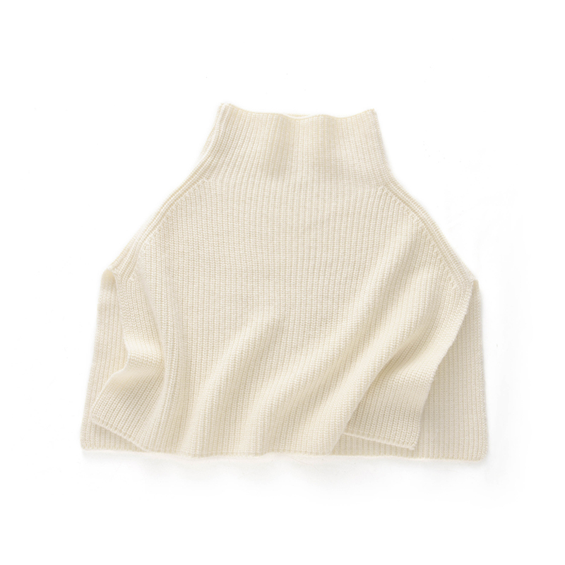 Autumn and Winter Cashmere Shawl for Women, Thickened and Warm Knitted Neck Warmer, High-Neck Sweater, Korean Style, Solid Color, High-Quality Texture