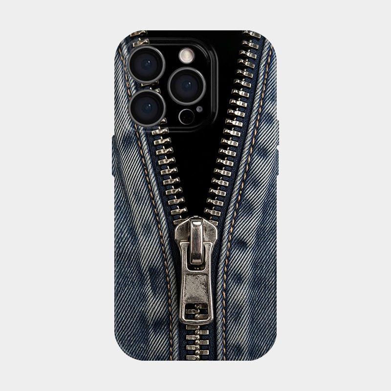 American-Style Workwear Denim Zipper Phone Case, Realistic Metal Zipper Design, Washed Blue Denim Texture, Niche and Unique, Suitable for iPhone 17/16 Pro Max, Redmi K70, Huawei Pura70 American-Style Workwear Denim Zipper Phone Case, Realistic Metal Zipper Design, Washed Blue Denim Texture, Niche and Unique, Suitable for iPhone 17/16 Pro Max, Redmi K70, Huawei Pura70