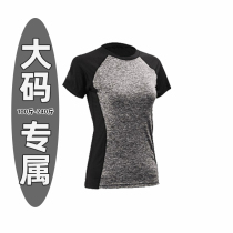 Large size quick-drying exercise yoga short sleeve T-shirt fat sister 200kg yoga top fat mm running loose fitness clothes