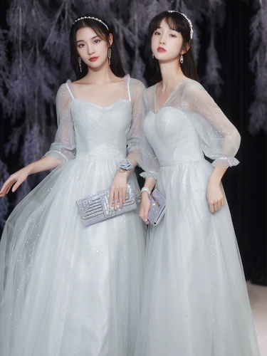 Зимнее платье подружки невесты, длинный костюм, по фигуре, коллекция 2023, для подружки невесты