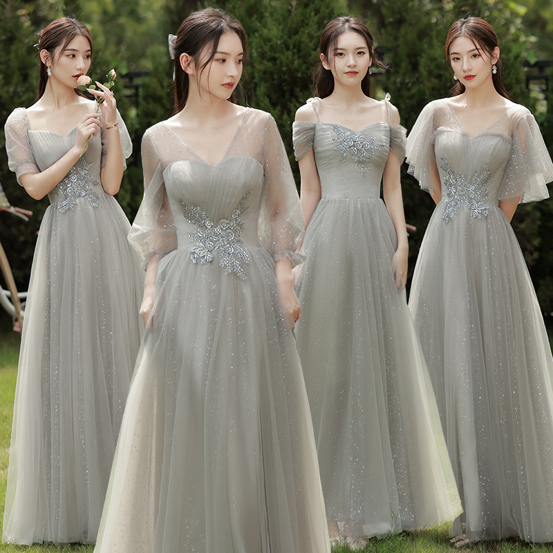 Summer bridesmaid dress, long evening dress, bright catchy style, fitted