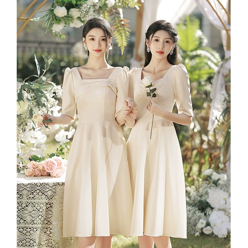 Летнее платье подружки невесты, подходит для подростков, изысканный стиль