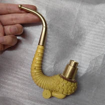 Boxwood carved small curved pipe