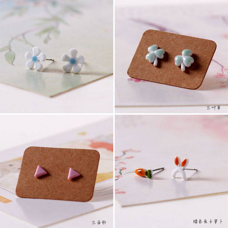 Original Design Ceramic Trinket Lady Temperament Korea Personality Brief Ear Pin Student Web Red Featured Ear Bone Nails