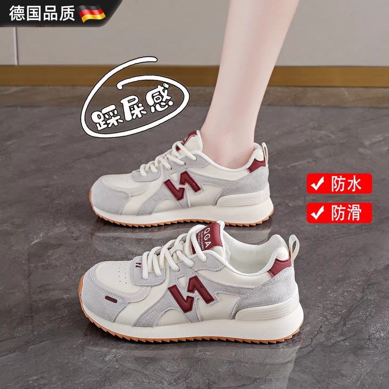 German soft sole Genuine Leather Sneakers for Women 2026 New Spring and Summer Leather Waterproof Forrest Gump Lightweight Non-Slip Running Shoes German soft sole Genuine Leather Sneakers for Women 2026 New Spring and Summer Leather Waterproof Forrest Gump Lightweight Non-Slip Running Shoes