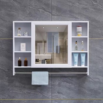 Bathroom mirror storage cabinet toilet table