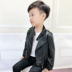 Chàng trai da của trẻ em da áo khoác áo khoác xe máy 2020 mới của Hàn Quốc phiên bản của mùa xuân và mùa thu thường ngắn màu đen đẹp trai 