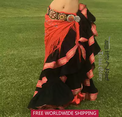 Spot tribal light India saree side ATS American tribe belly dance big swing skirt 22 meters master original