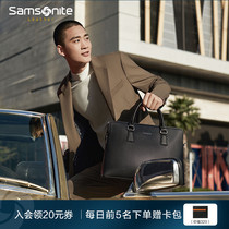 Samsonite mens briefcase Business mens bag handbag large capacity messenger bag 14 inch computer bag shoulder bag
