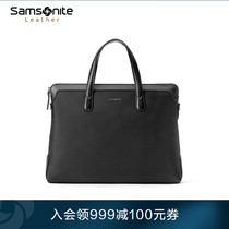  Samsonite briefcase mens large-capacity business casual handbag commuter messenger bag mens bag computer bag 45Q