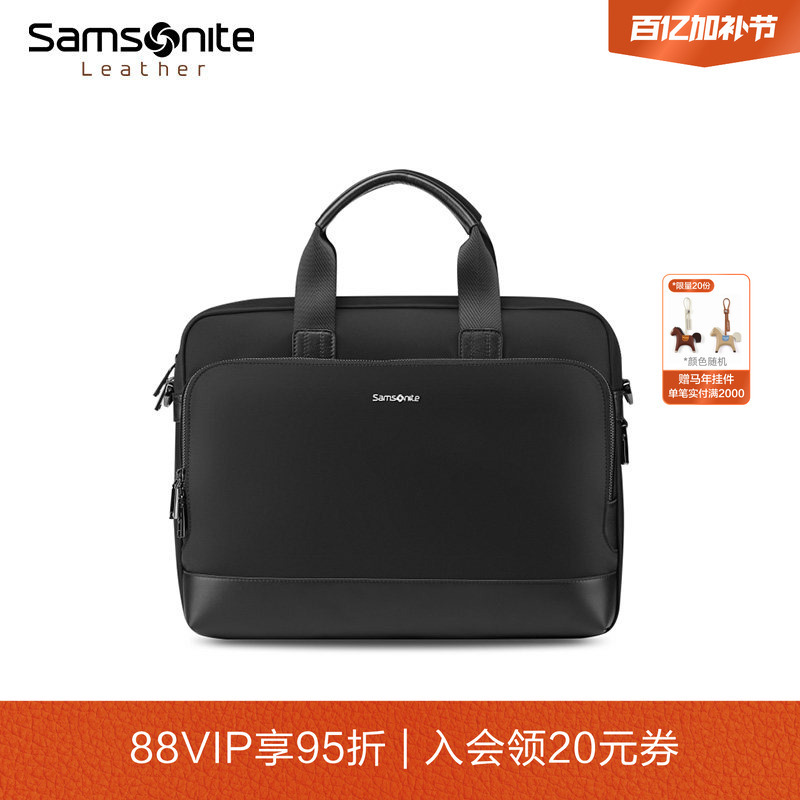 Samsonite Men's Briefcase Nylon Handbag Crossbody Bag Large Capacity Computer Bag Men's Bag To0