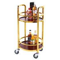 Restaurant 4s shop round glass wine truck round tea car dessert car service cart mobile trolley dining car