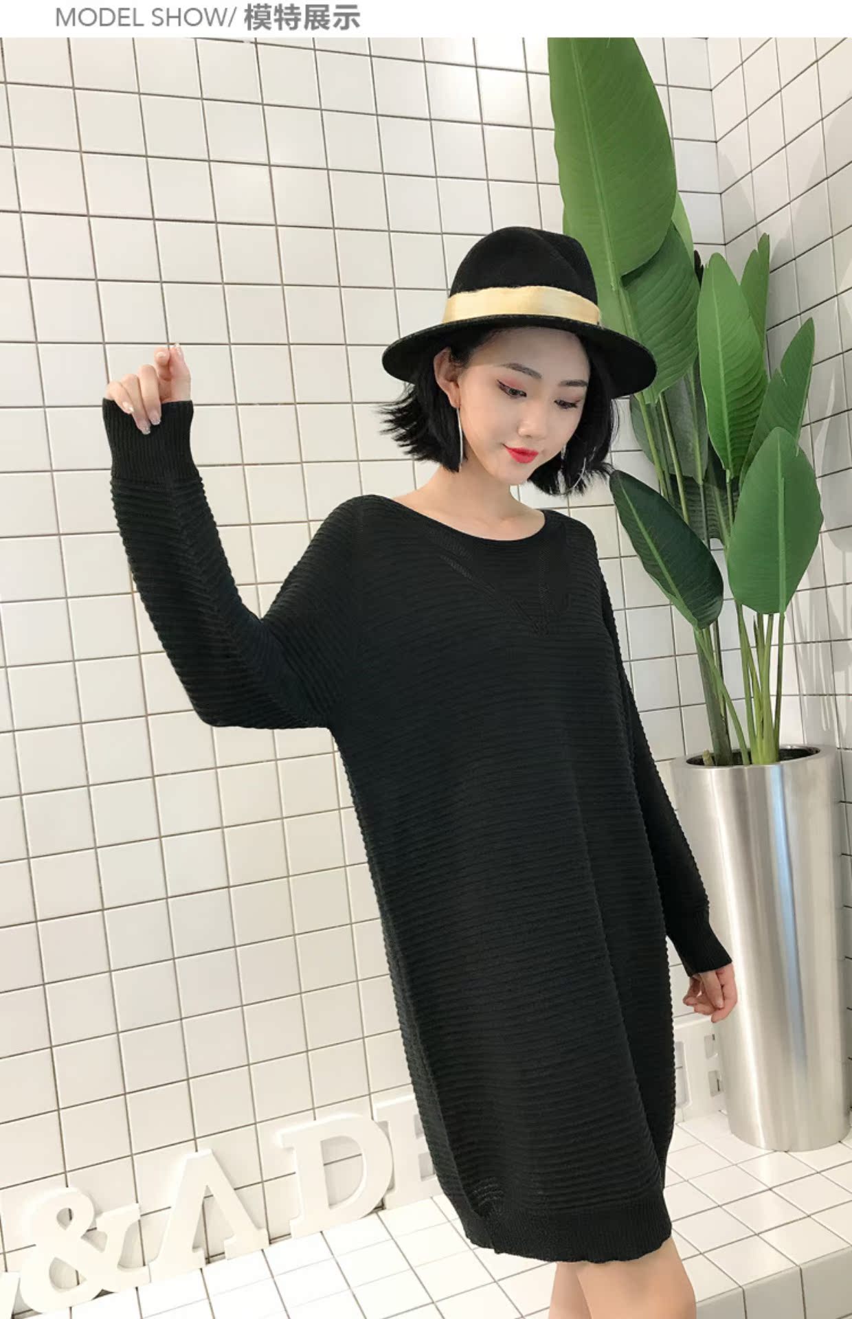Đánh nhau xuân hè 2019 Phụ nữ Hàn Quốc màu rắn dài phần cổ tròn tay áo dài áo len rộng rãi áo len thời trang - Áo / áo thun áo nữ đẹp