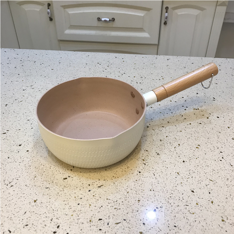 New self-retaining color control Japanese-style snow pan soup milk pot non-stick pan nougat snowflake crisp induction cooker for 1 to 2 people