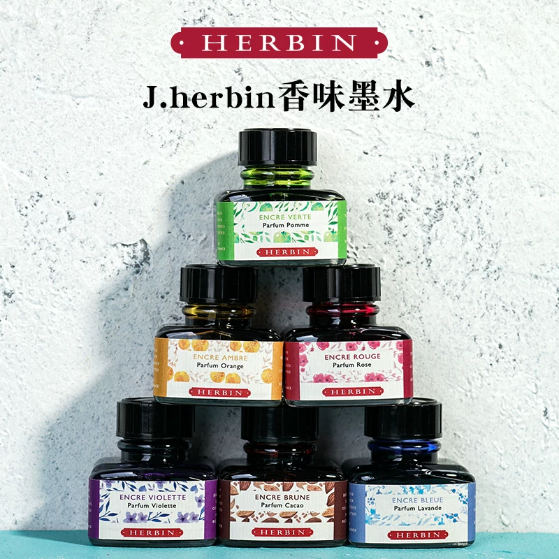 Франция J.Herbin цветной ароматический чернила натуральное растение специи неуглеродистый цвет чернила стальная ручка без забивания/заклинивания 30мл/10мл
