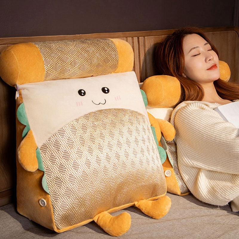 Cool Mat Bread Triangle large backrest Bedroom girl bed Soft bag backrest leans on pillow headboard to play mobile phone tatami cushions