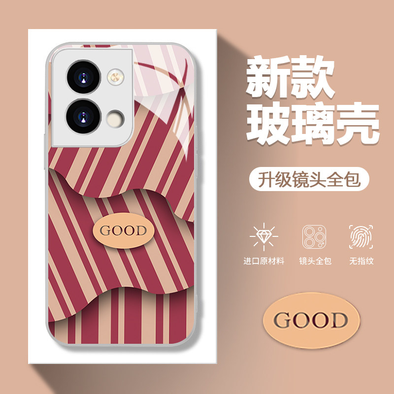 opporeno9手机壳reno8/6pro新款6pro创意条纹reno7se女款a96/a95/a93保护套reno6pro+个性reno5k高级外壳全包