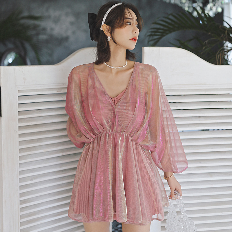 2021 new swimsuit women plus hypertrophy size Covered Belly slim Sexy dress style swimsuit beach bathing suit