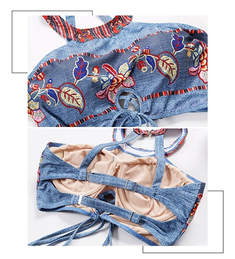 Bộ đồ bơi đôi mới của phụ nữ bikini ba mảnh dễ thương gợi cảm học sinh đồ bơi đi biển quần bơi - Vài đồ bơi 	đồ đôi đi biển cặp	