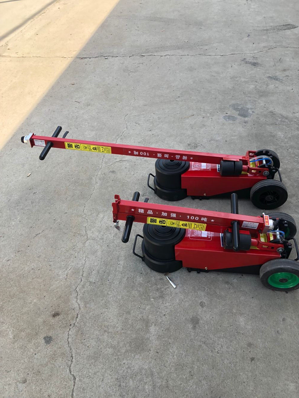 Shanghai vigorous 80 ton 100 ton horizontal pneumatic hydraulic jack 80T pneumatic top 