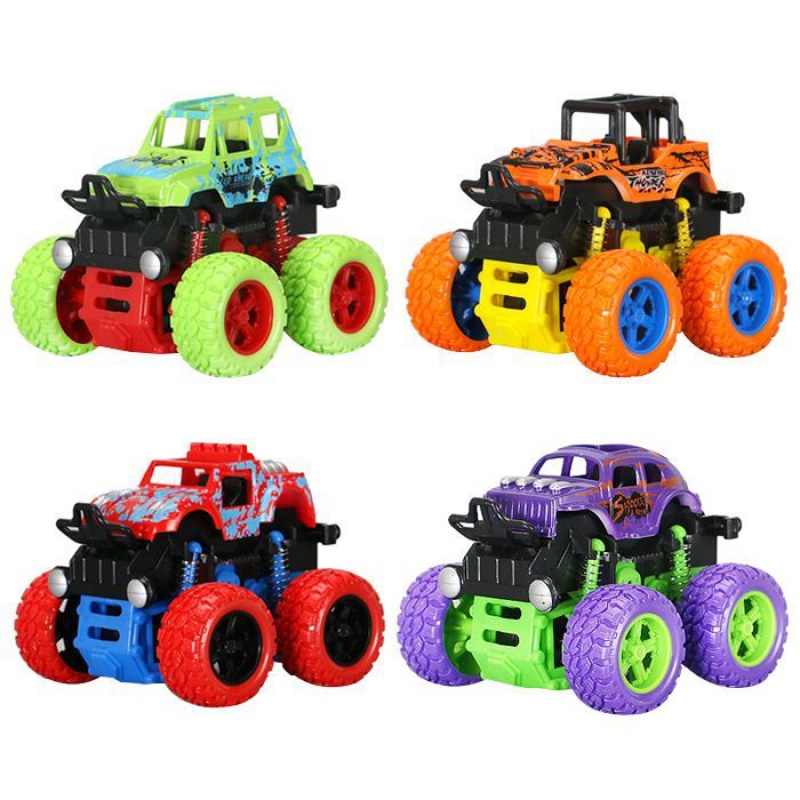 (Buy one 2) Inertia Four Drive Off-road Car Anti-Fall Kid Toy Car 2345 Year Old Shock-Proof Little Car Man