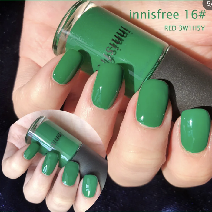 Korean Version of Innisfree Nail Polish, No-Bake, 66 Bright Black, 56 Cherry, 16Bv Green, 29 Royal Blue, 26 Teal