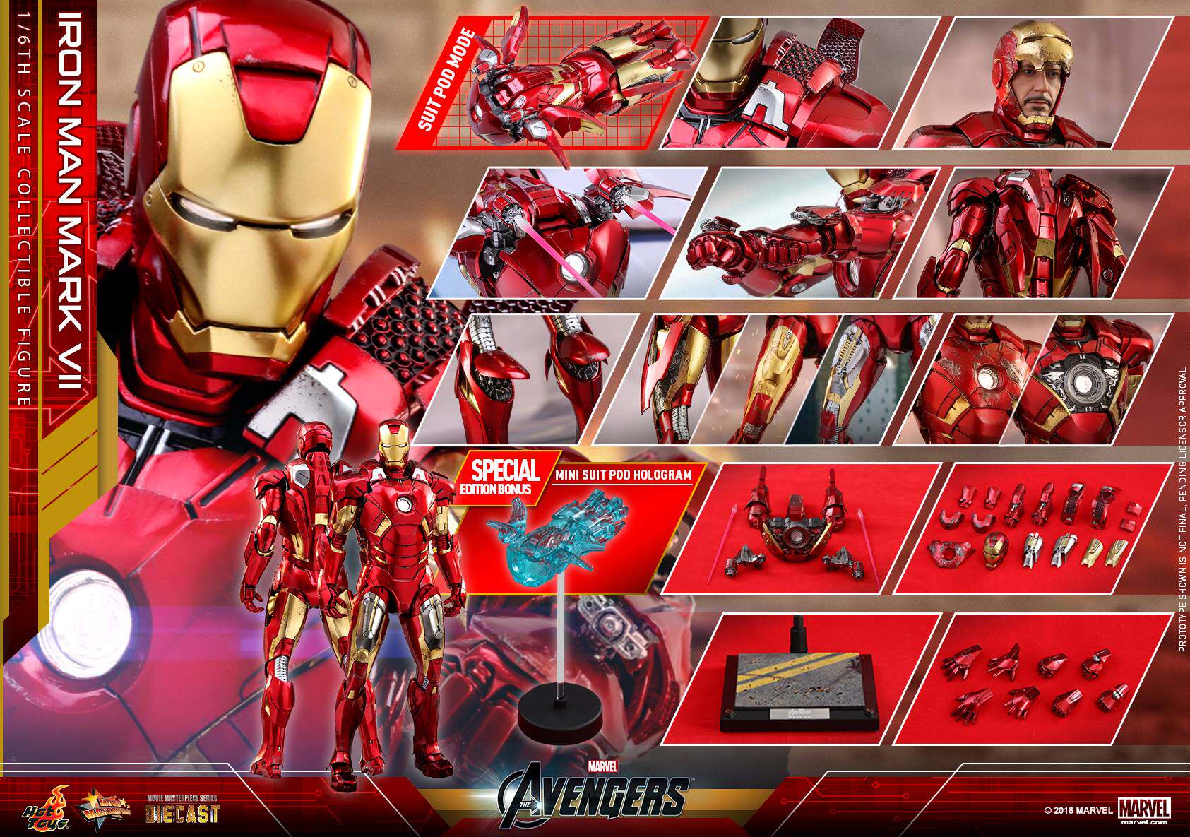 Spot Hottoys HT 1 6 Avengers Alliance alloy die-cast Iron Man MK7 VIP Edition