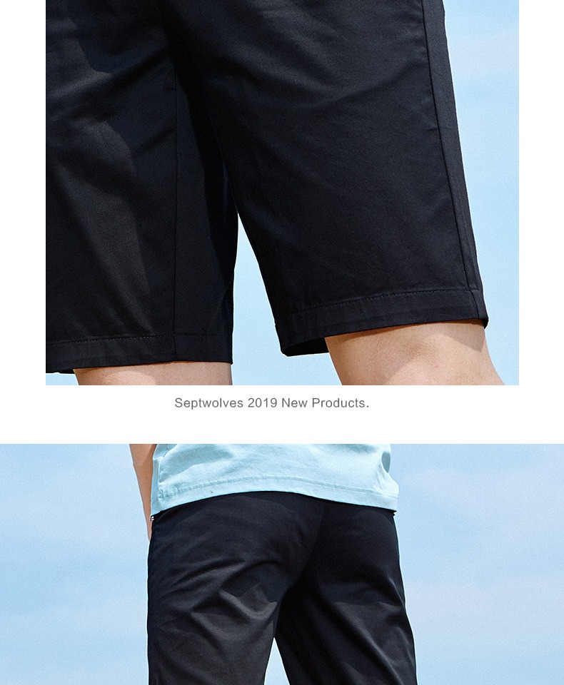 Bảy con sói quần short nam giản dị 2019 hè mới thẳng quần năm điểm trẻ trung phiên bản Hàn Quốc của quần màu rắn - Quần làm việc quần tây