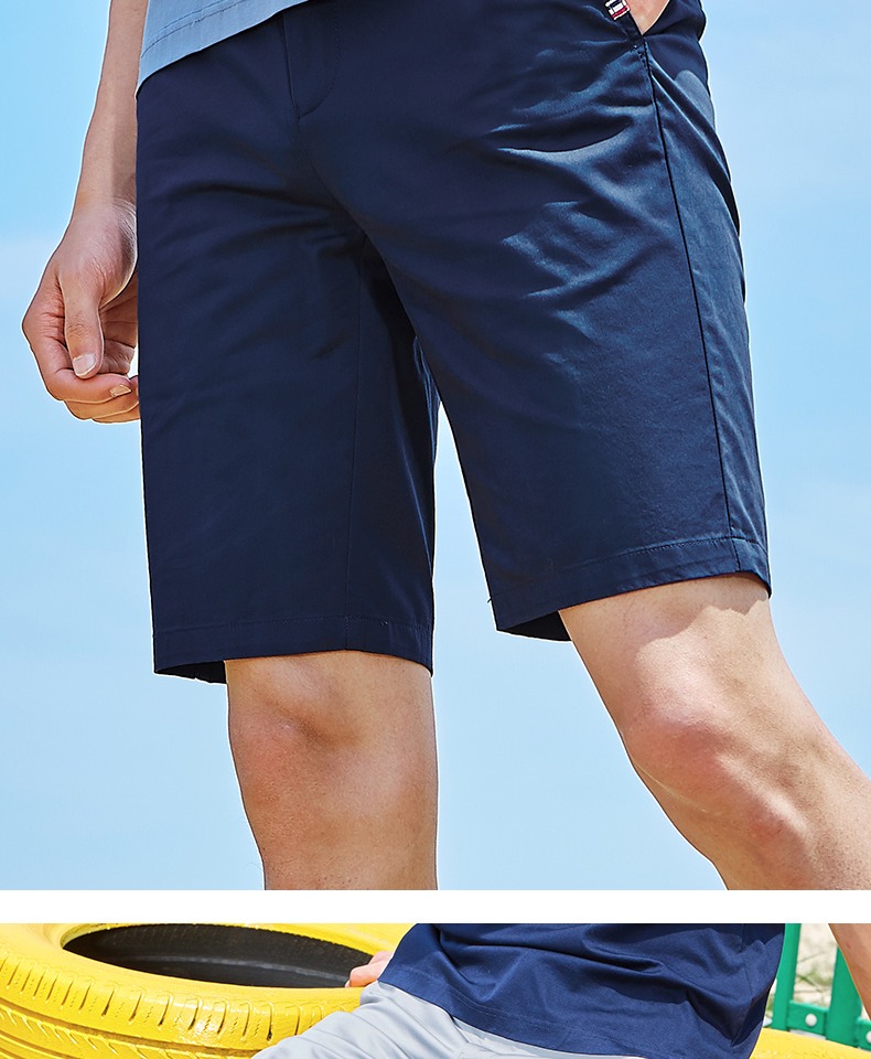 Bảy con sói quần short nam giản dị 2019 hè mới thẳng quần năm điểm trẻ trung phiên bản Hàn Quốc của quần màu rắn - Quần làm việc quần tây